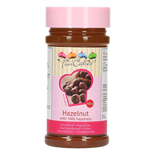 FunCakes Aroma de Avellana de FunCakes: Aromas Alimentarios, Gran Sabor, Perfecto para Decorar Pasteles, Adecuado para Masas y Rellenos. 100 g