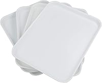 Vista 7 de Gloreen Bandeja rectangular de comida rápida, bandejas de café estándar para cafetería, 17.2 x 13.5 pulgadas, juego de 4 (blanco)