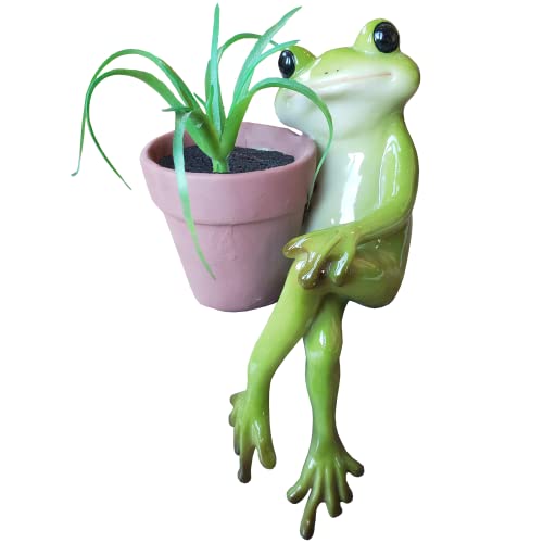 JLS Sitting Frog Cute Animal Succulent Indoor Outdoor Window Desk Cactus Flower Pot Planter Container Decor,JLS16152A