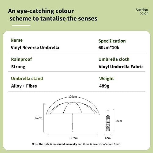 诚拓光电 Three-Fold Vinyl Automatic Reverse Umbrella Sunscreen Sunshade Uv Protection Umbrella 10 Brackets (White) #TOP1