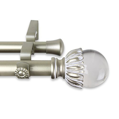 A&F Rod Decor - Reese Double Curtain Rod 1 inch Diameter, 160-240 inch - Light Gold