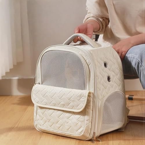 Mochila transportadora para gatos y mascotas con doble asa de mano 4