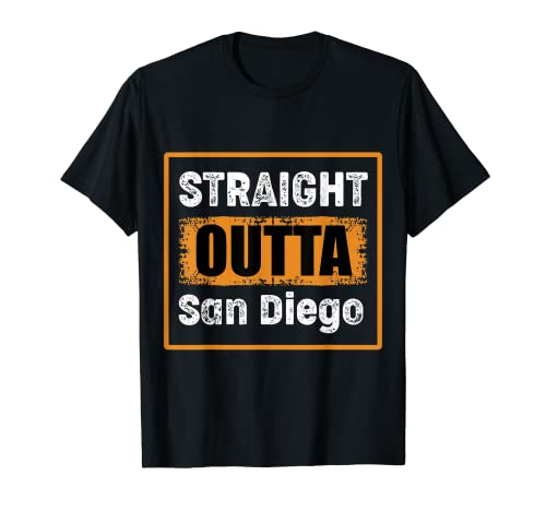 Recta Outta San Diego California EE.UU. Retro Vintage Camiseta