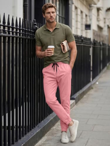 Image of JMIERR Mens Cotton Stretch Joggers Casual Twill Athletic Track Pants