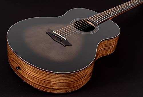 Image of Washburn Bella Tono 6 String Acoustic Guitar, Right, Gloss Charcoal Burst (Bts9Ch-D) - Spruce