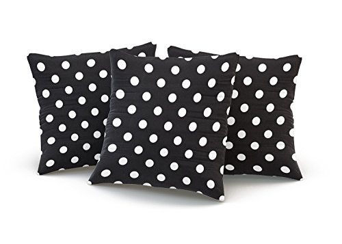 Hoooottle Custom Fancy Plush Black And White Polka Dot Euro Square Pillowcase Zippered One Side Printed 26X26 Inches Throw Pillow Case Cushion Cover #TOP2