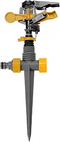 WAP Irrigador Aspersor de Impulso 1/2" GAISE01 com Sistema de Regulagem de Irrigação Setorial Espiga com Estaca para Irrigação