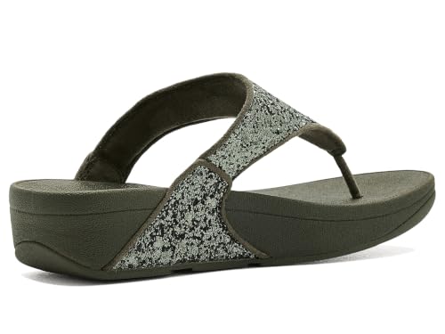 Image of FitFlop Lulu Multi-Tonal Glitter Toe-Post Sandals