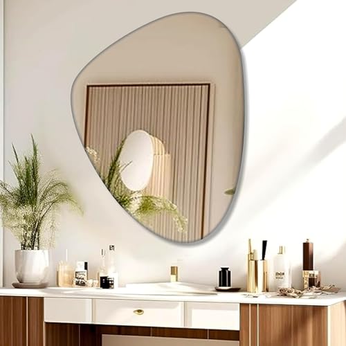 Image of Creative Arts n Frames 18x24 inch 5mm Thick Beveled Smooth Edges Frameless Wall Mount HD Mirror Home Office Hotel Decor for Living Restroom Bedroom Bathroom (Irregular Shape 18x24 HD Mirror)