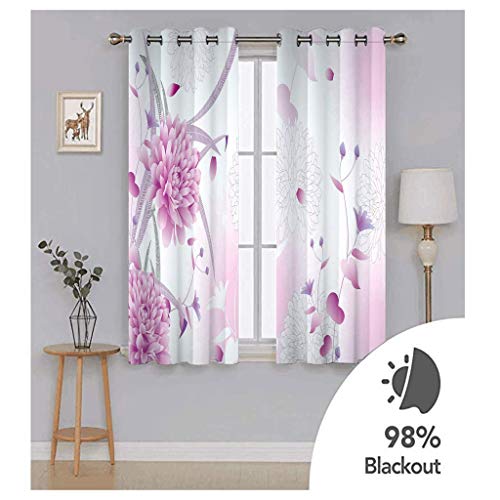 Draperies à oeillets fleurs violettes occultantes de 280 cm de hauteur pour intérieur moderne