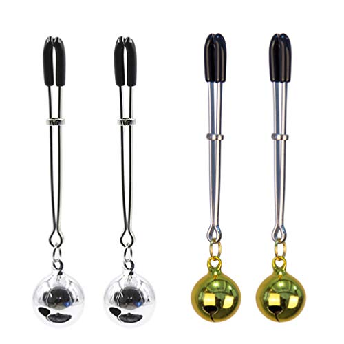 EXCEART 2 Pares de Clipes para Mamilos Braçadeiras de Seios Femininas Ajustáveis Com Sinos Corrente