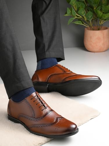 Image of MACTREE Men's Genuine Leather Brogue Lace Up Formal Shoes