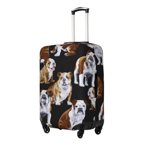 English Bulldogs Print Suitcase Cover Luggage Protector Washable Elastic Fashionable Travel Gear Cover2