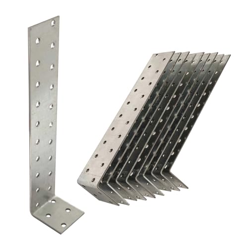 OMIdeas 10 x Ancrages Plat (200 x 40 x 40) Raccord d'angle En acier galvanisé