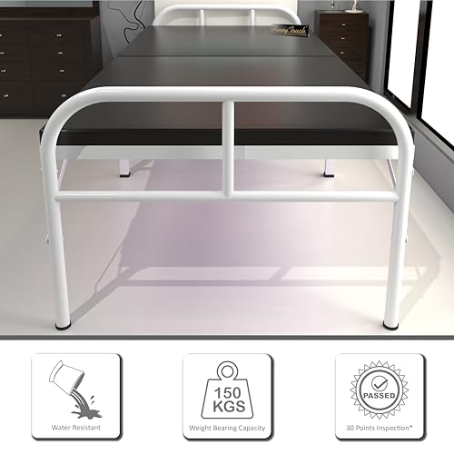 Image of Honey Touch Nexon Folding Bed Single with Ortho Tri Layer Mattress | No Assembly Required | Foldable Bed for Sleeping /Guests /Rented Apartments /Bedroom (2.5ft x 6ft, White)