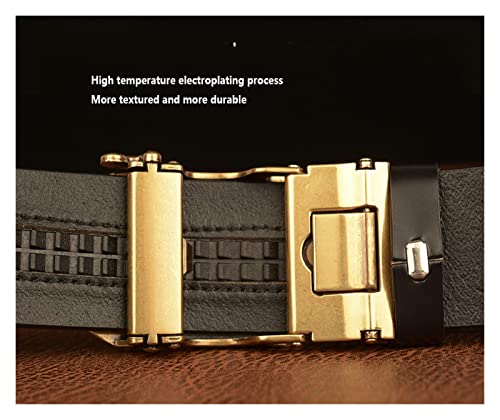 Belt Men Tiger Automatic Buckle Men's Belt, Leather Carved Casual Retro Suitable for Jeans Business, Casual Pants Belt (Color : A, Size : 125cm)4