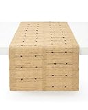 GleeNflux Table Runner, Ramie Table Runner for Dining Table, Natural Woven Linen Texture, Farmhouse Boho Table Decor for Kitchen & Dining Room, Housewarming Gift