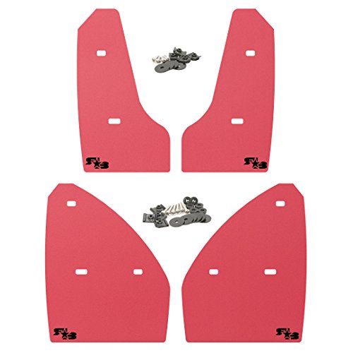 Rokblokz Mud Flaps For 2015+ Mk7 Volkswagen Golf Gti - Multiple Colors Available - Mud Guards Are Custom Cut And Fit - Includes All Mounting Hardware (Red With Black Logo, Original) #TOP6