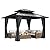 HAPPATIO 10'x12' Outdoor Gazebo with Hardtop Roof, Double Galvanized Steel Roof Canopy with Aluminum Frame, Curtains and Netting for Patio, Backyard, Deck, Lawn, Grey, Easy Assembly (Grey)