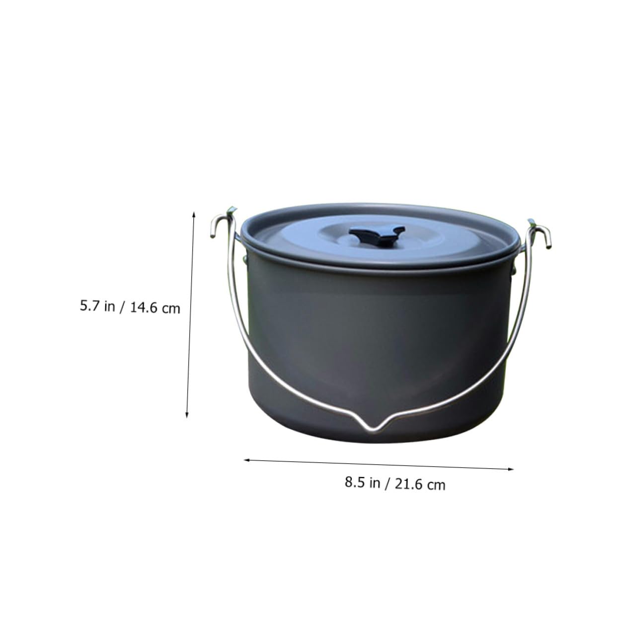Pot De Camping Suspendu Aluminium Capacité Importante Résistant Poignée pour Pique- Plein Air Personnes