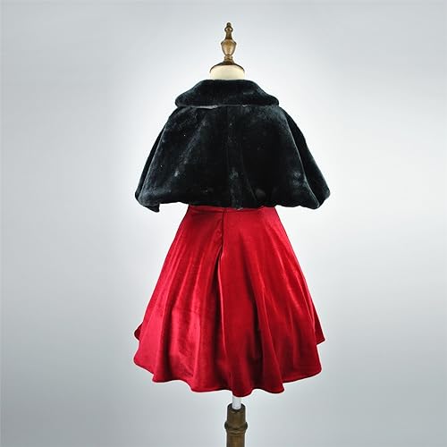 Girls Faux Fu𝐫 Boler𝐨 Shru𝗴 Shawl Kids Cute Comfy Wra𝐩s Princess Cape Cloak Dress Coat Part𝐲 Linking Girls Coat3