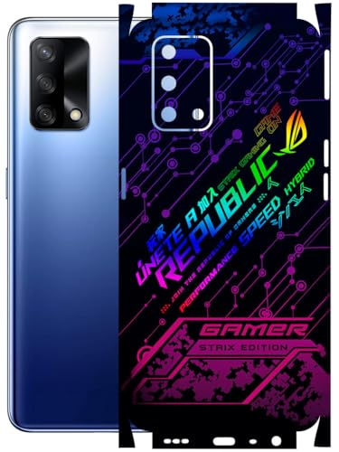 Image of AtOdds - Full Body Back Screen Guard Protector Film - Lamination Wrap Skin Sticker Compatible with Oppo F19 | Scratchproof Matte Finish (Gamer)