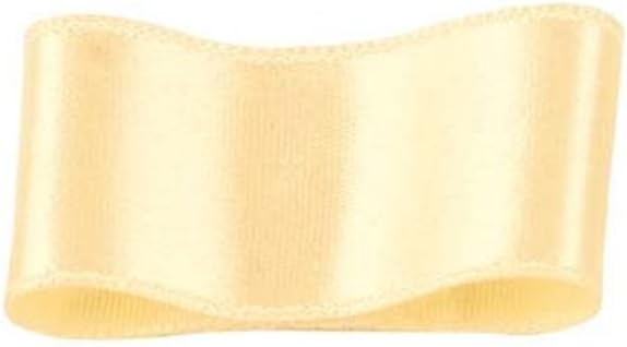 RibbonBon シルクダブルサテンリボン #008 レモンシフォン 50mm幅 巻(30m) 9サイズ50色展開