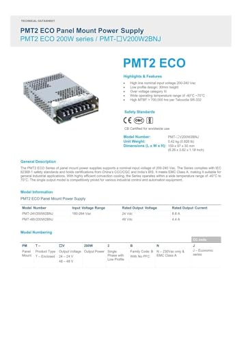 Alimentation à découpage PMT-24V200W2BNJ pour domotique maison