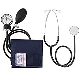 Kit de Monitor de Presión Arterial Profesional: el brazalete manual bp está equipado con un movimiento de parada con pasador, junto con un brazalete de presión arterial universal extendido, hecho de PVC y poliéster de alta calidad (SIN LÁTEX).