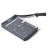 JIELISI Papierschneider (Bis 80g A4, 12 Blatt Schneidleistung) Manuell Schneidemaschine, Papierschneidemaschine, Hebelschneider, Schere für Papier und Fotos, höchste Präzision(Dunkelgrau)
