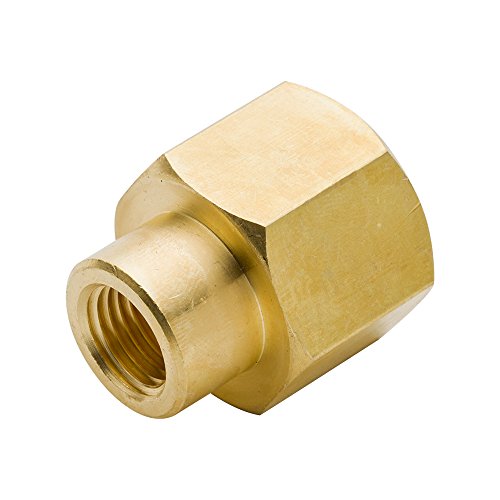 Legines Brass 3/8\" NPT Female x 1/4\" NPT Female Reducing Coupling, Hex Reducer Coupler Adapter Pipe Fitting 1200psi (Pack of 2)