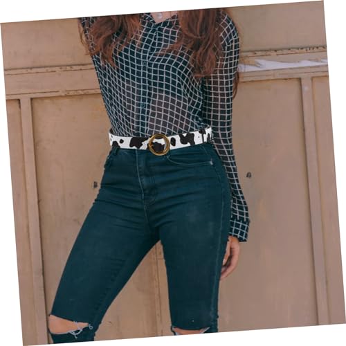Fashion Ethnic Cow Print Waist Belt for Women Faux Leather Strap Lightweight Stylish Accessory for Jeans Dresses Casual Wear2