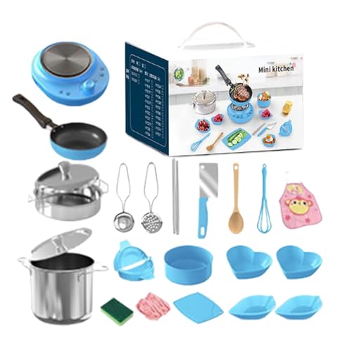 Cocina Juguete para Niños, 22 Piezas Juego De Utensilios De Cocina Pequeños Realistas, Cocinita Infantil, Juguete Educativos para Niños Y Niñas 2 3 4 5 6