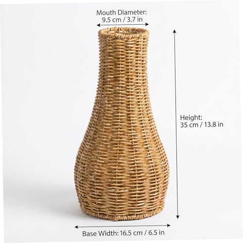 Vase en osier rustique pour fleurs séchées et centre de table convivial