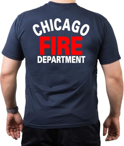 Chicago FIRE Dept. T-shirt demi-arc blanc/rouge, bleu marine, bleu, M