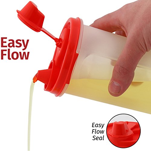SIGNORA WARE Easy Pour Oil and Vinegar Bottle Set 4 Pack Olive Oil Dispenser Bottles Liquid - Image 3