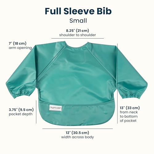 Image of Tiny Twinkle Long Sleeve Bib for Babies & Toddlers | 2-Pack Waterproof Smock Bib for Eating | Machine Washable & Mess-Proof Feeding Essentials | Newborn Shower Gift (Rainforest,6-24M)