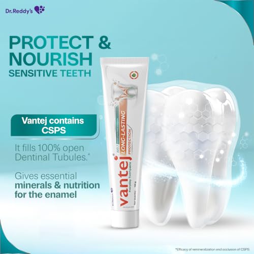 Image of Vantej : Sensitivity Protection Toothpaste| 100 Grams| Gives Long Lasting Sensitivity Protection And Tooth Sensitivity Healing| Dentist Recommended| Desensitizing Toothpaste| Braille Enabled Pack