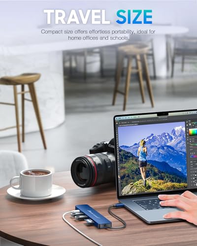 Image of Hiearcool USB C Hub for MacBook Air /Pro, 7-in-1 USBC Adapter Multiport with 4K HDMI Dongle, USB-C Dock Laptop Docking Station for Thunderbolt 3 /4 Laptops and Other Type-C Devices