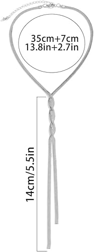 Miniatura 5 de WDIRARA Collar de cadena larga de serpiente Twist Y Lariat para mujer
