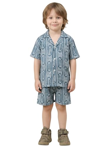 Image of POLKA TOTS Premium Cotton Co-Ord Clothing Set For Boys | Ultra-soft Half Sleeve Shirt & Shorts Combo for Kids Boys | Comfortable Casual - Beach Outfit for Baby Boys & Toddler | Kids Clothes for Boys