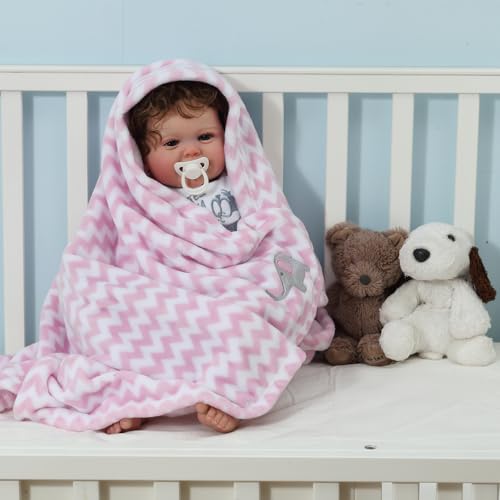 Image of CREVENT 2Pcs 75cmX100cm Cute Cozy Fluffy Warm Baby Blankets for Infants Toddlers' Bedding Crib Cot Stroller - Giraffe + Elephant