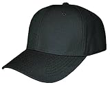Blank Fitted Curved Cap Hat, 7 5/8, Black