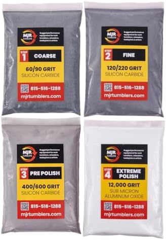 Refill Grit Kit for 3 LB Rock Tumblers Silicon Carbide Aluminum Oxide Media Polish