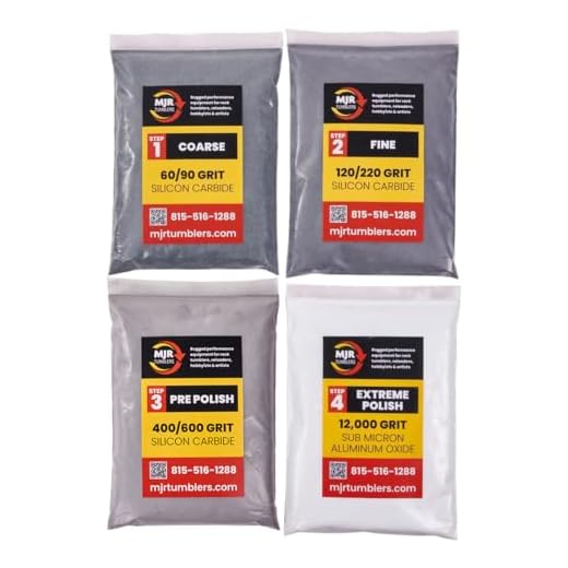 MJR Tumblers Refill Grit Kit for 15 LB Rock Tumblers Silicon Carbide Aluminum Oxide Media Polish