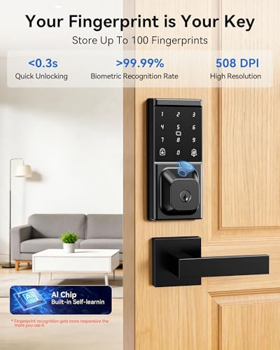 Smart Biometric Front Door Lock with Camera