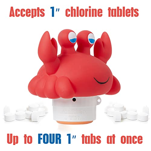 Xy-Wq Crab Chlorine Floater For 1" Tab Only, Mini Floating Pool Chlorine Dispenser #TOP1