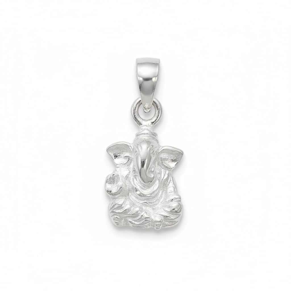 925 Sterling Silver Ganpathy Pendant|Lord Ganesha Dollar | Ganesh Murti Stylish Pendent for Men and Women (Small)-image-11