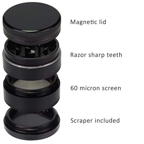 Aluminum CNC Grinder Size 40mm 4 Parts Black, 4 parts 40mm - Image 4