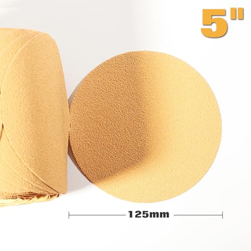 Image of SPEEDWOX 100 Pcs 80 Grit 5 inch Round Sanding Paper Roll Sanding Disc | Adhesive Back PSA Sticky Back, No Hole Stick and Sand, For Wood, Auto Body Repair, Marine, Paint, Metal and Plastics